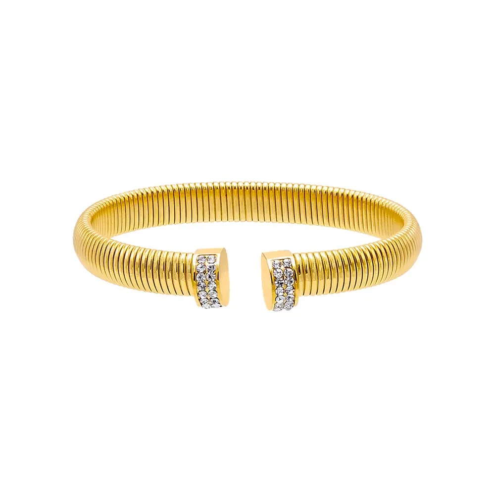 Pave Wide Snake Open Claw Bangle Bracelet sold by Adina Eden's