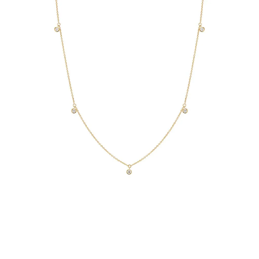 Diamond Multi Dangling Bezel Necklace 14K sold by Adina Eden's