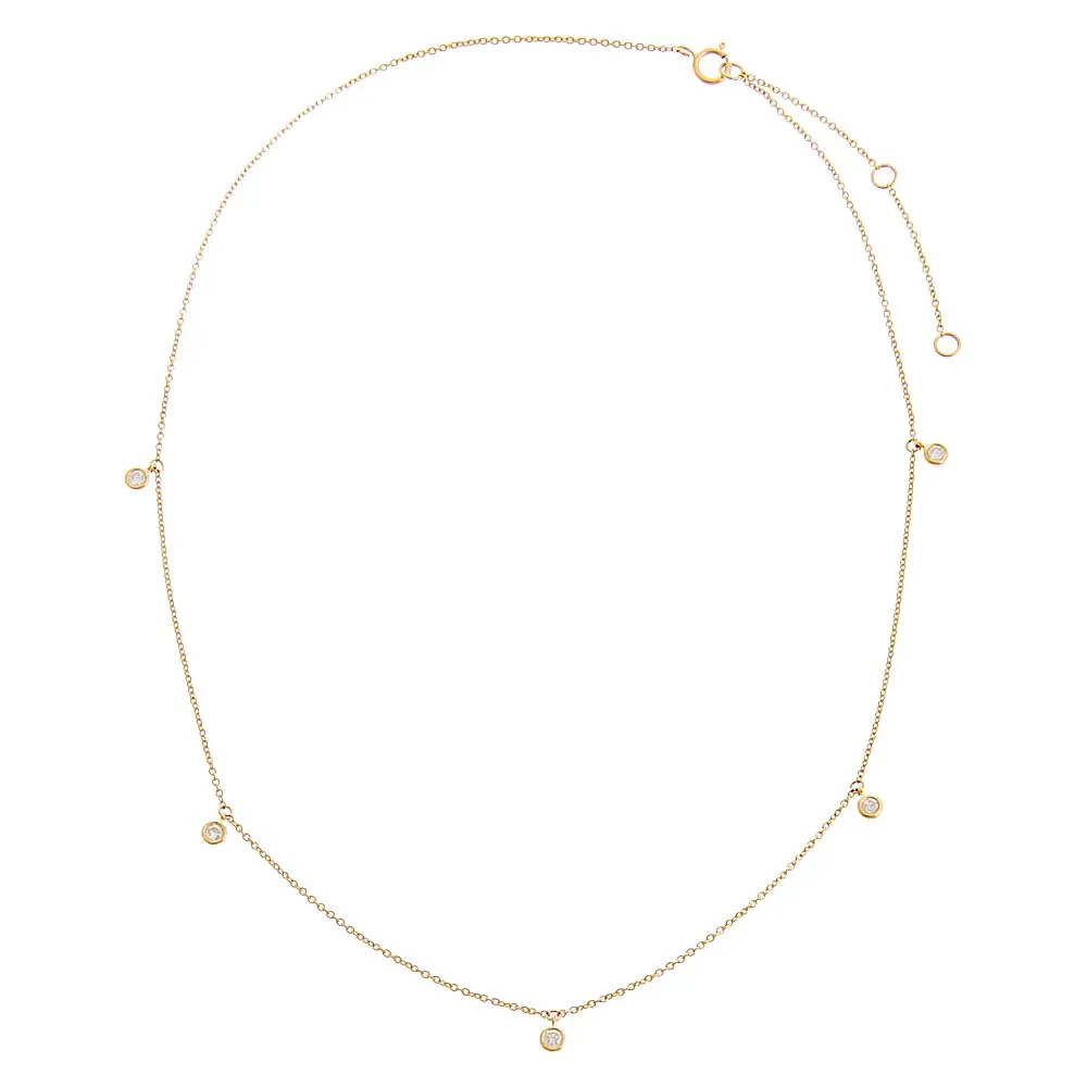Diamond Multi Dangling Bezel Necklace 14K sold by Adina Eden's product image thumbnail 3
