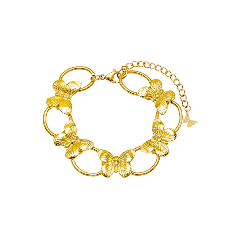 Chunky Solid Butterfly Link Bracelet sold by Adina Eden's