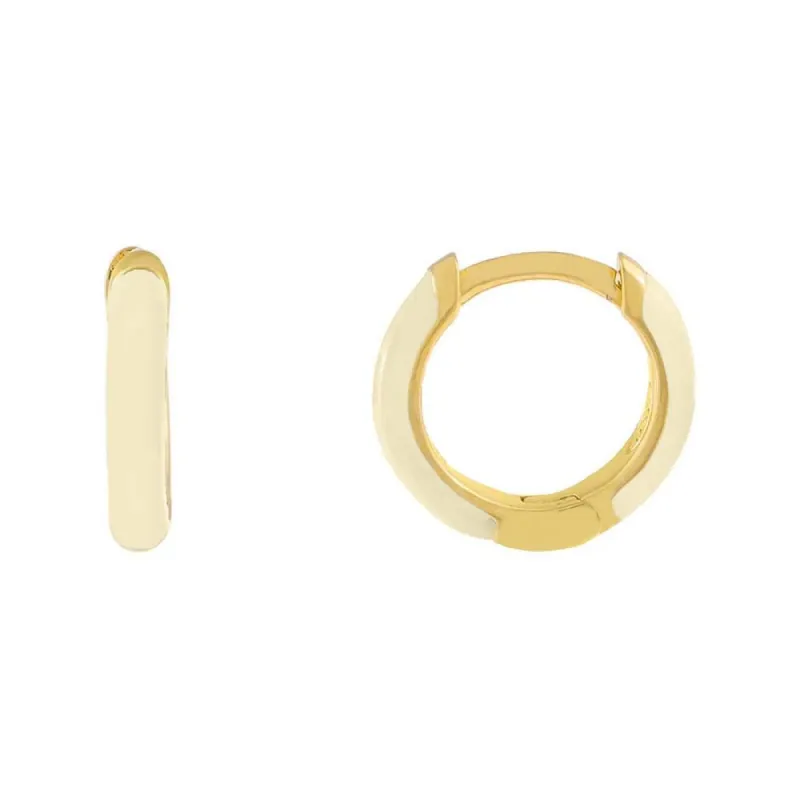 Neutral Enamel Huggie Earring sold by Adina Eden's
