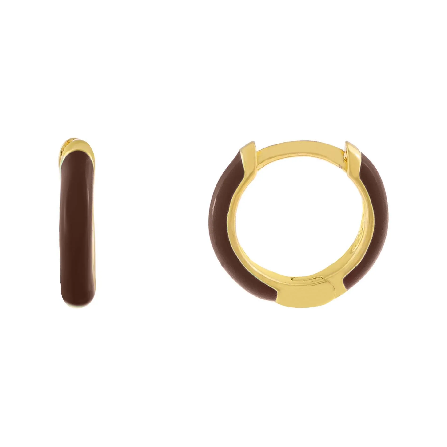 Neutral Enamel Huggie Earring sold by Adina Eden's product image thumbnail 5