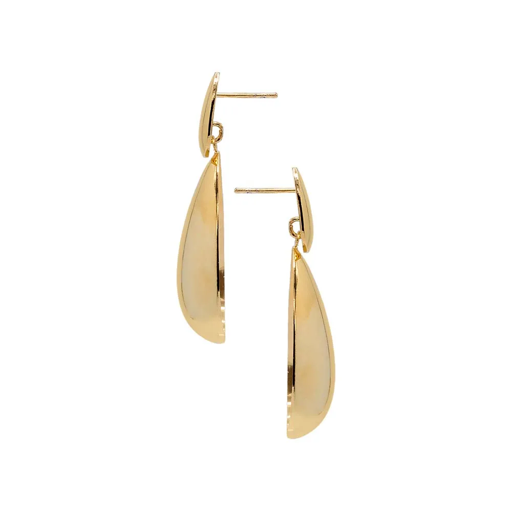 Solid Chunky Double Teardrop Drop Stud Earring sold by Adina Eden's product image thumbnail 5