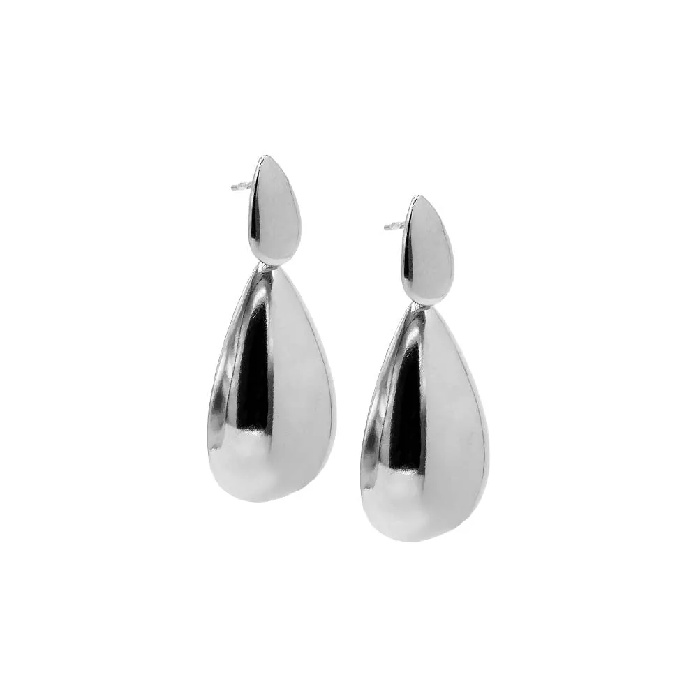 Solid Chunky Double Teardrop Drop Stud Earring sold by Adina Eden's product image thumbnail 3