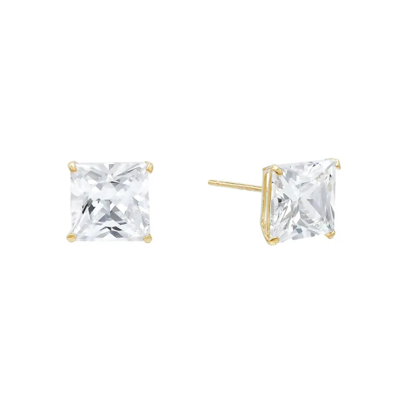 Men's CZ Princess Cut Stud Earring 14K sold by Adina Eden's