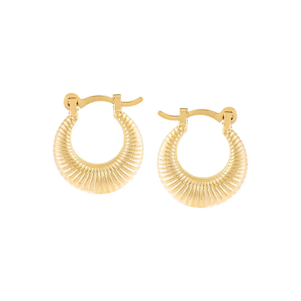 Solid Ribbed Hoop Earring sold by Adina Eden's product image thumbnail 3