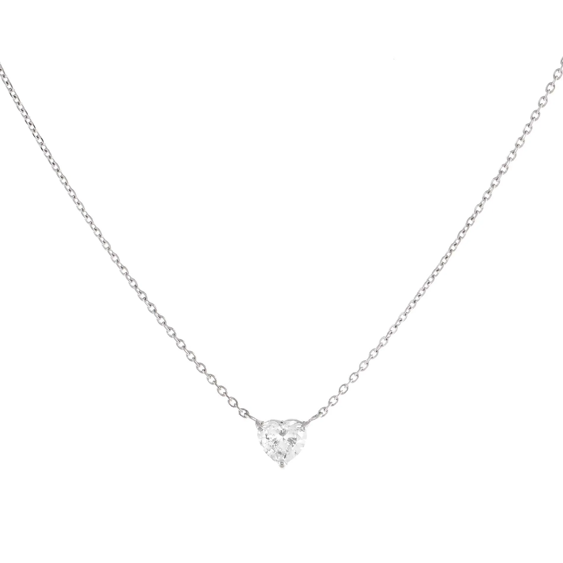 Diamond Mini Heart Necklace 14K sold by Adina Eden's