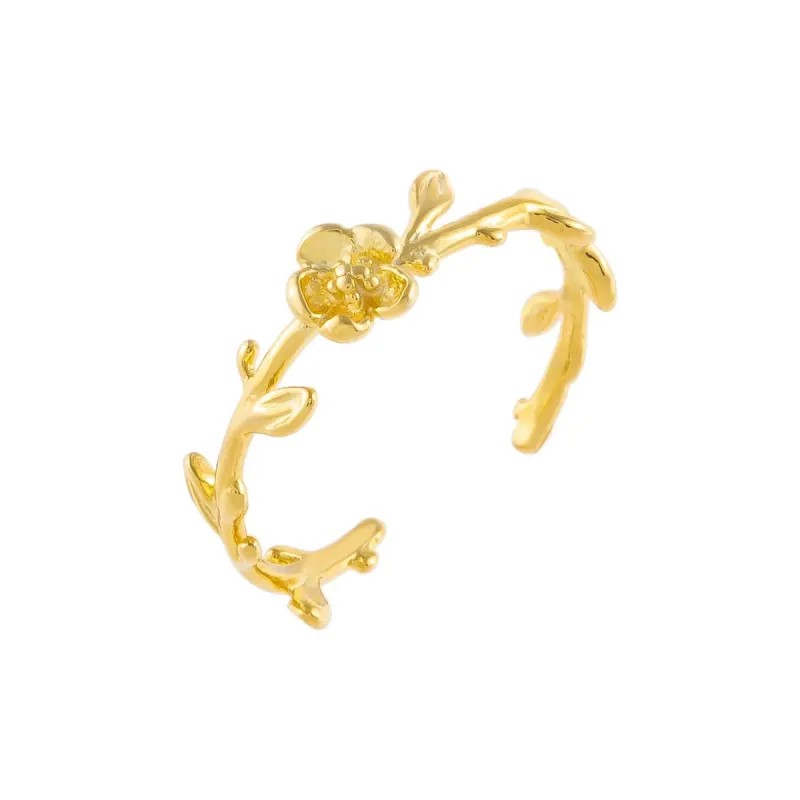 Flower Adjustable Ring sold by Adina Eden's