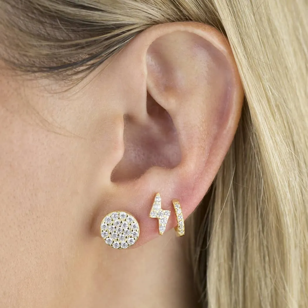 Pavé Classic Huggie Earring sold by Adina Eden's product image thumbnail 4