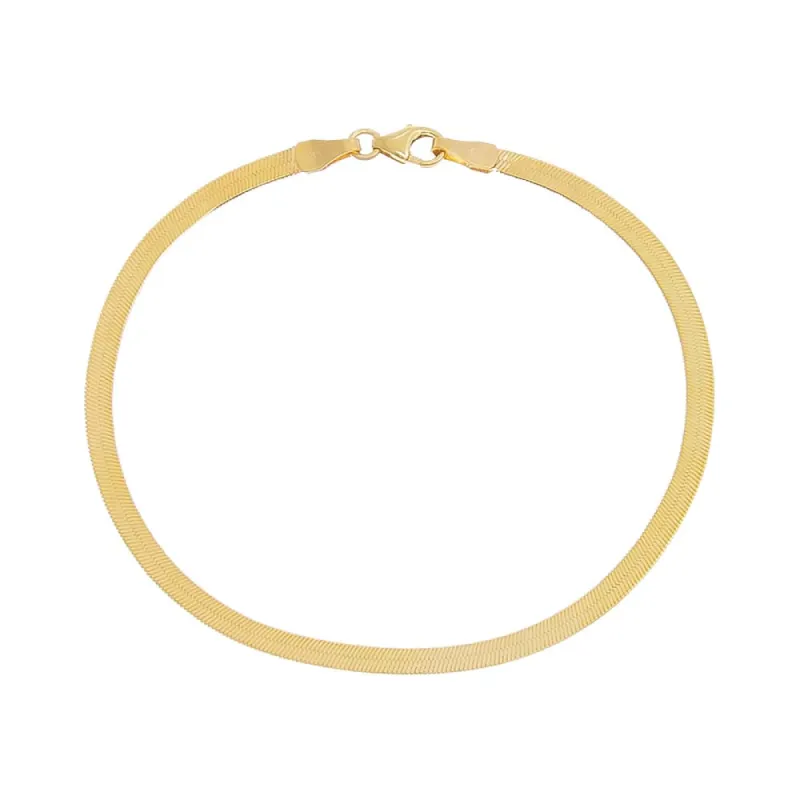 Thick Herringbone Bracelet 14K sold by Adina Eden's