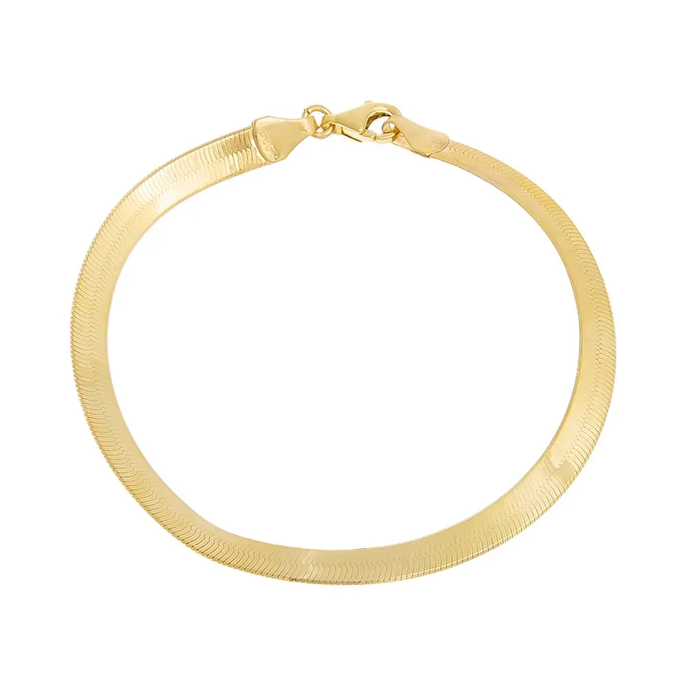 Thick Herringbone Bracelet 14K sold by Adina Eden's product image thumbnail 2