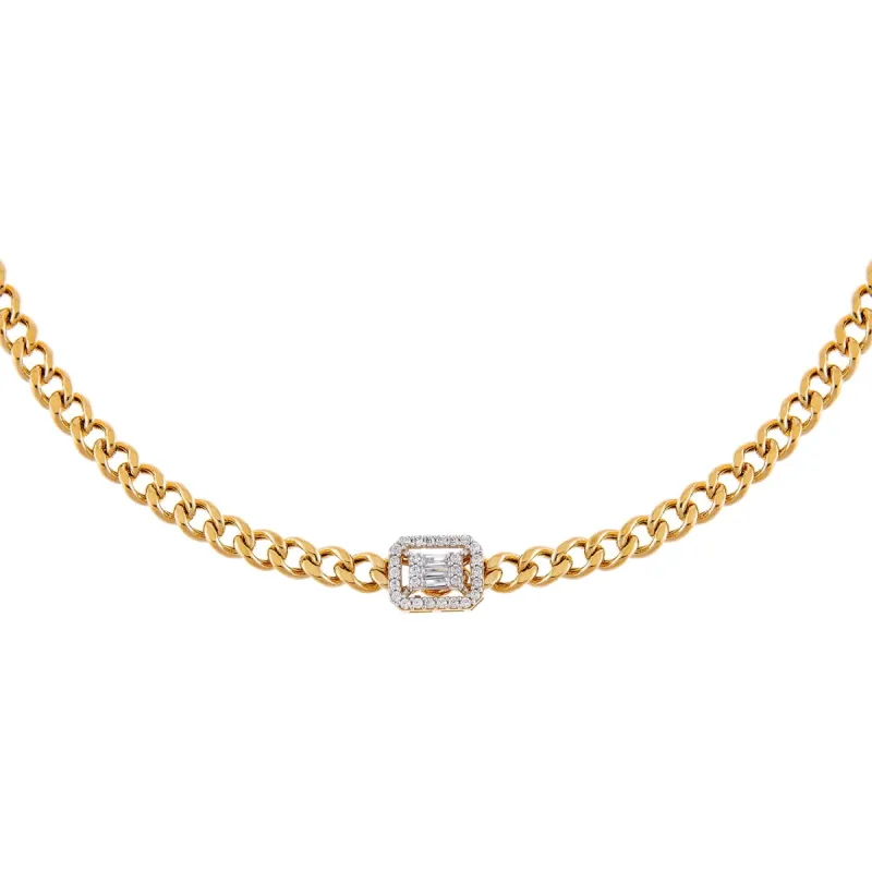 CZ Illusion Cuban Choker 14K sold by Adina Eden's