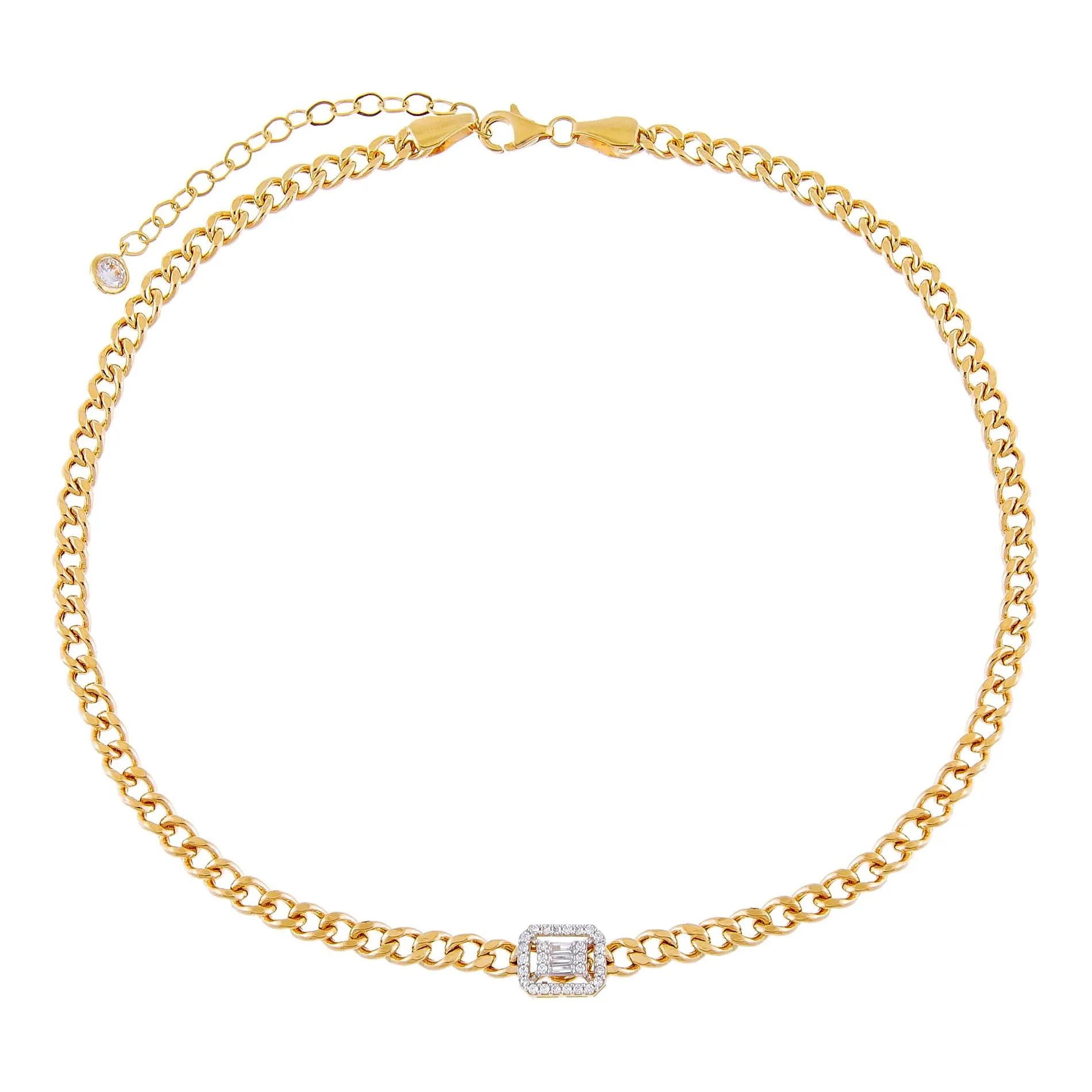 CZ Illusion Cuban Choker 14K sold by Adina Eden's product image thumbnail 3