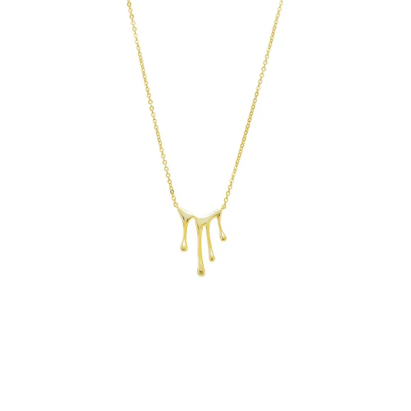 Solid Gold Drip Pendant Necklace sold by Adina Eden's