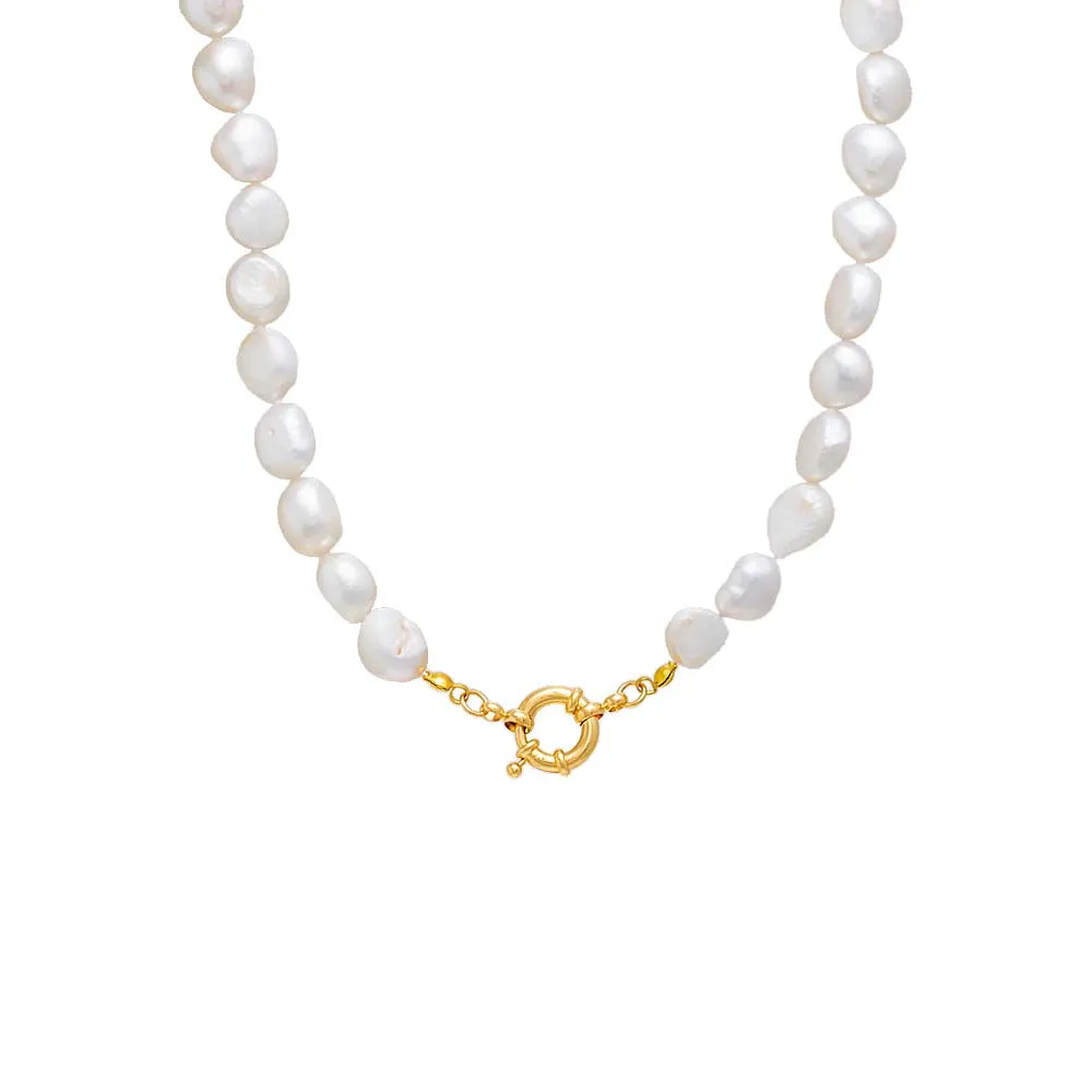 Chunky Pearl Toggle Necklace sold by Adina Eden's product image thumbnail 3