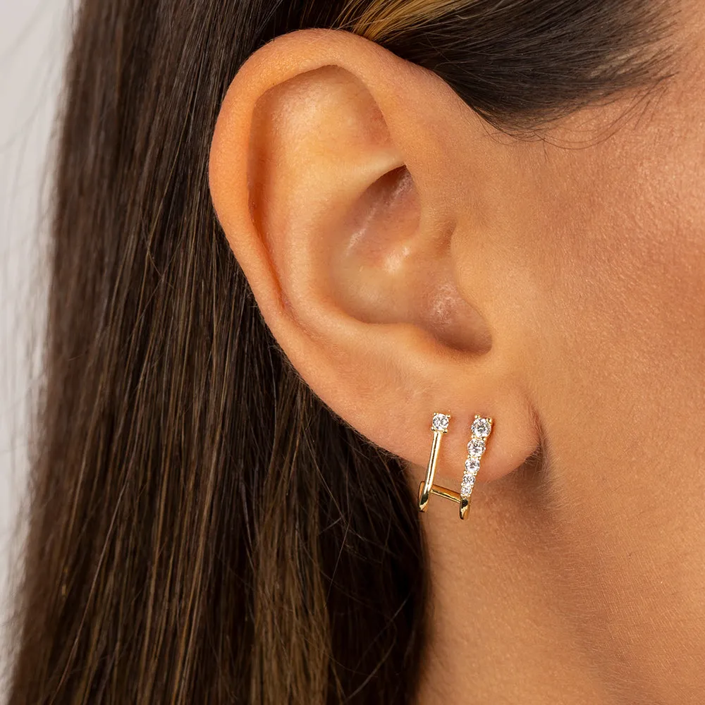 Colored Double CZ Stud Earring sold by Adina Eden's product image thumbnail 2