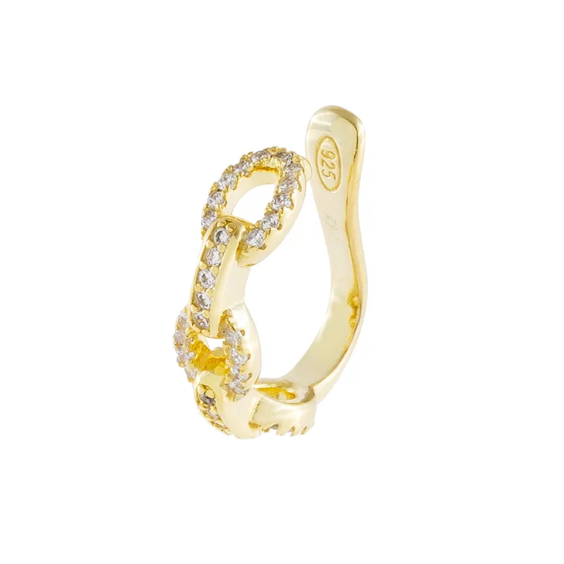 Pavé Cuban Chain Ear Cuff sold by Adina Eden's