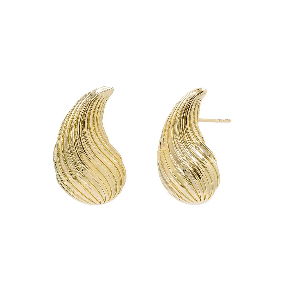 Ridged Shell Stud Earring sold by Adina Eden's