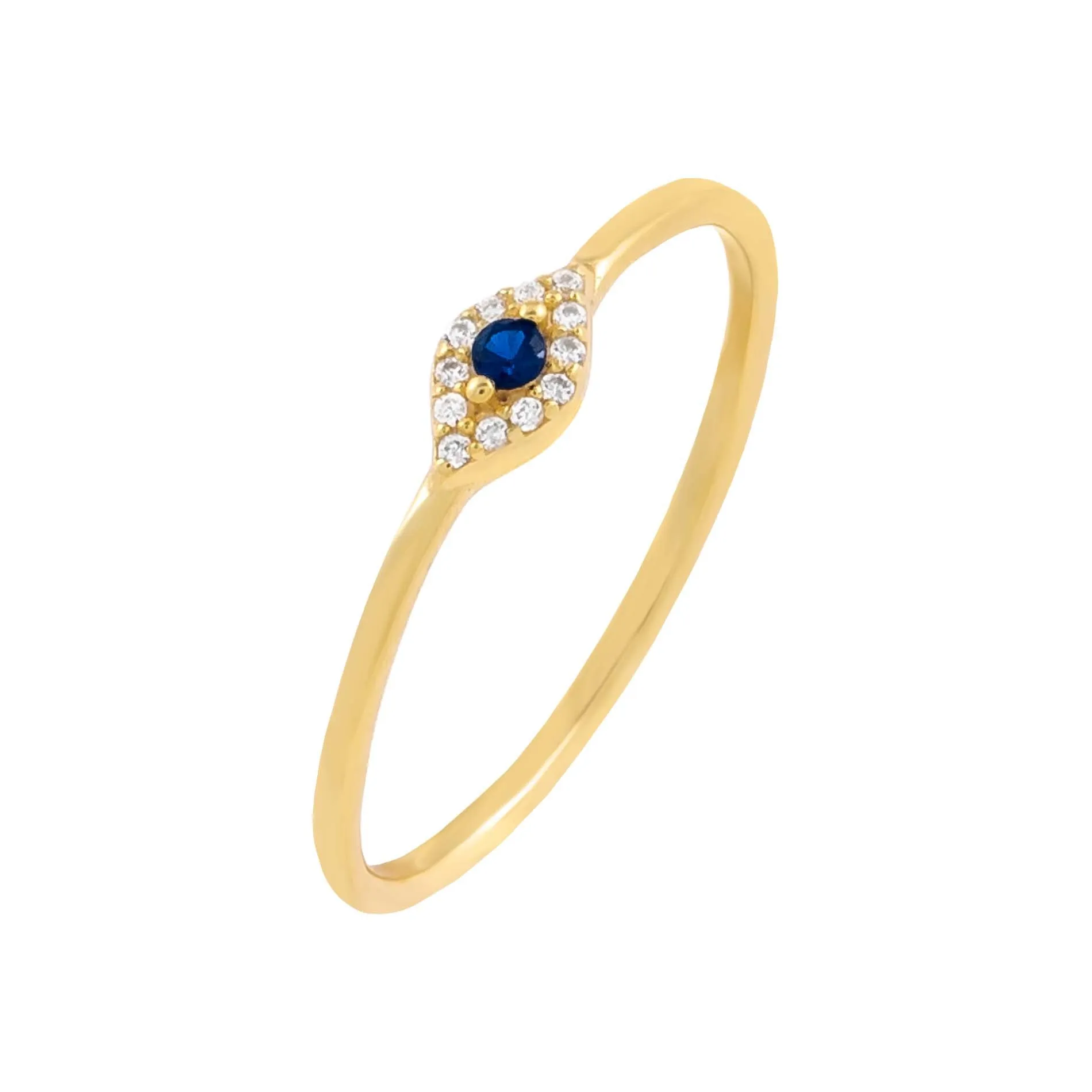 Multi Stone Evil Eye Thin Ring sold by Adina Eden's product image thumbnail 3