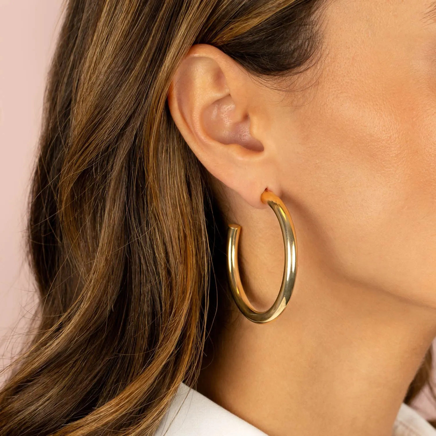 Large Hollow Hoop Earring sold by Adina Eden's product image thumbnail 2