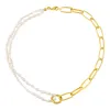 Asymmetrical Freshwater Pearl Link Necklace sold by Adina Eden's