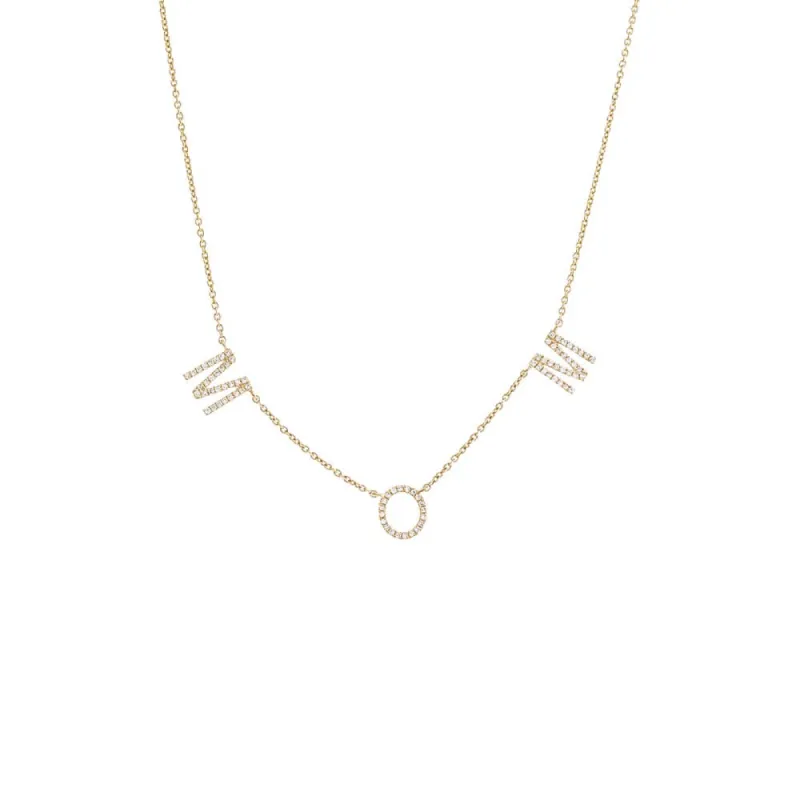 Diamond Pave Mom Necklace 14K sold by Adina Eden's