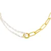 Asymmetrical Freshwater Pearl Link Necklace sold by Adina Eden's