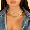 Asymmetrical Freshwater Pearl Link Necklace sold by Adina Eden's