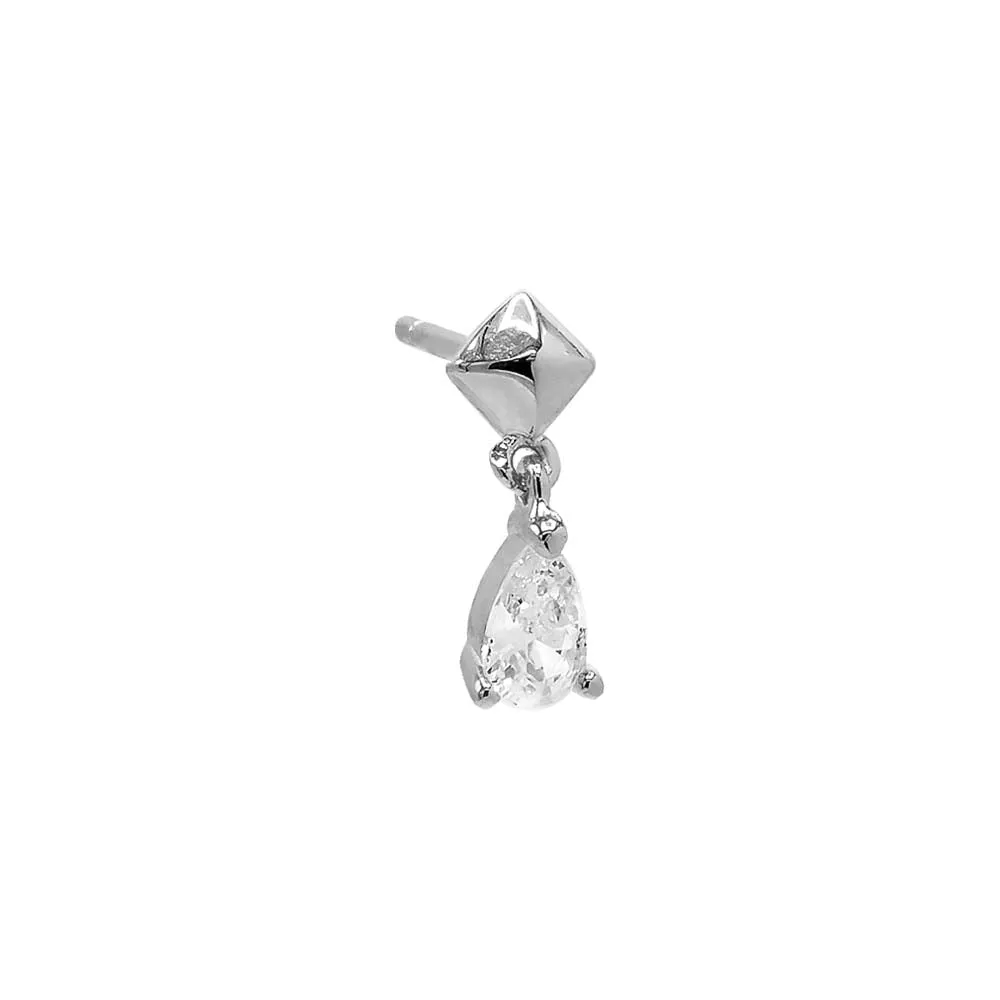 Dangling CZ Teardrop Stud Earring sold by Adina Eden's product image thumbnail 5