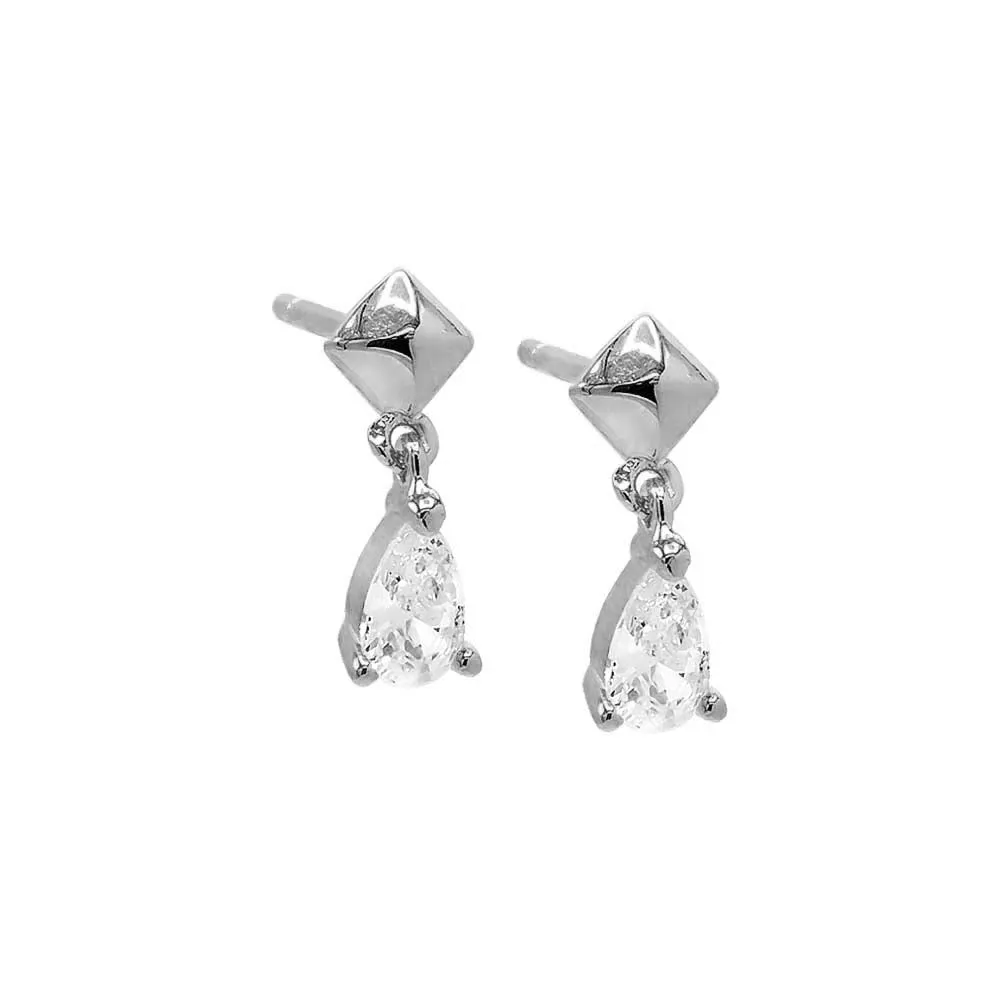 Dangling CZ Teardrop Stud Earring sold by Adina Eden's product image thumbnail 3