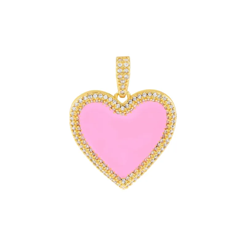 Pavé Enamel Heart Charm sold by Adina Eden's