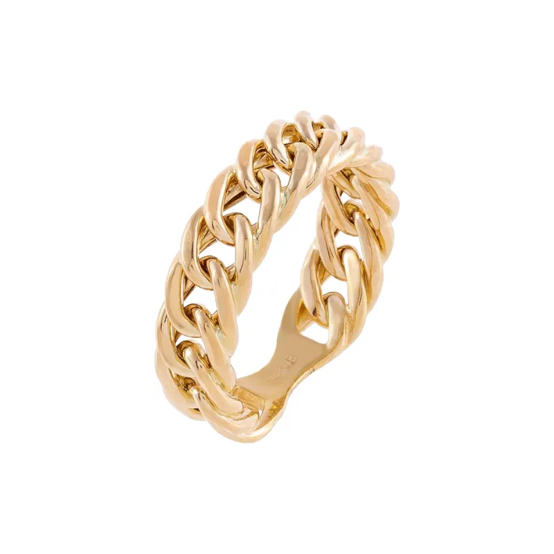 Chunky Cuban Chain Ring 14K sold by Adina Eden's