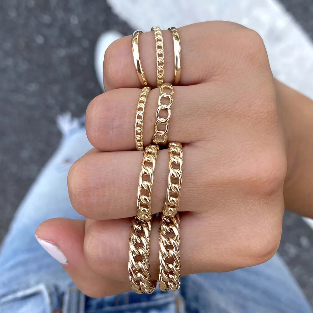 Chunky Cuban Chain Ring 14K sold by Adina Eden's product image thumbnail 3