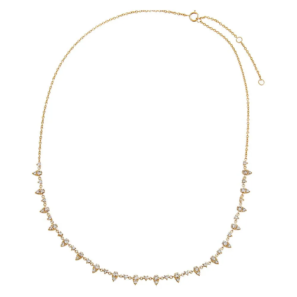 Diamond Pear X Solitaire Ilusion Tennis Necklace 14K sold by Adina Eden's product image thumbnail 3