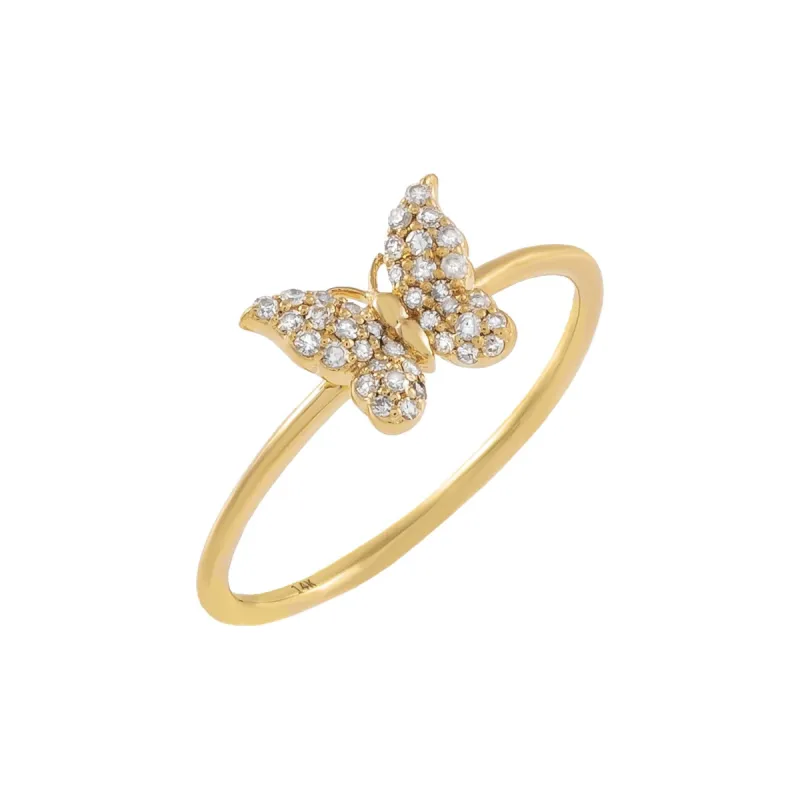 Diamond Butterfly Ring 14K sold by Adina Eden's