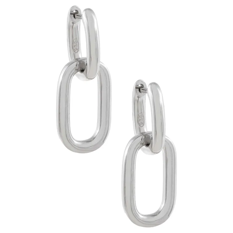 Oval Link Drop Huggie Earring sold by Adina Eden's