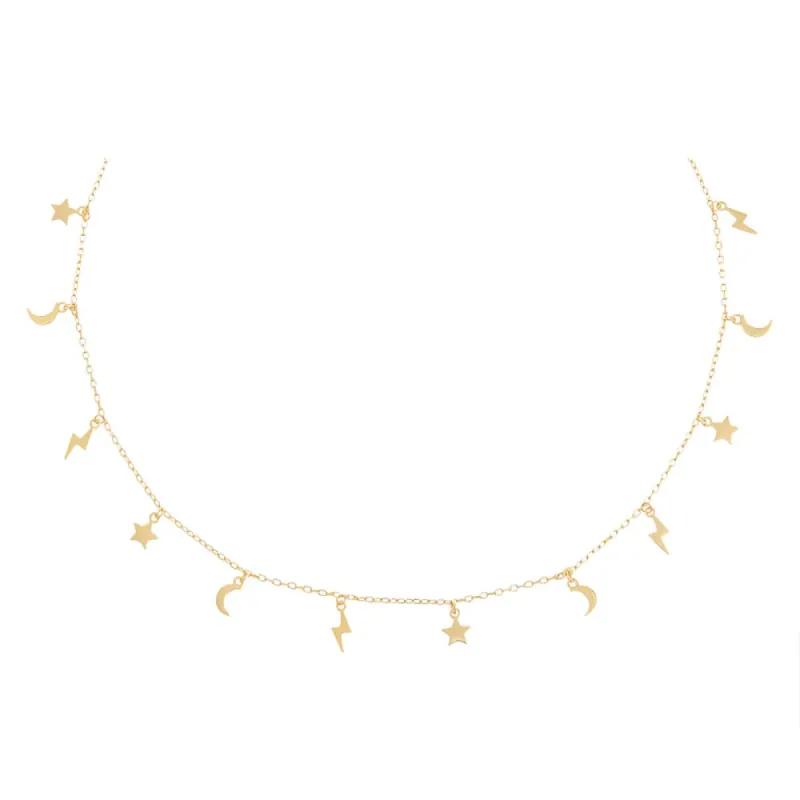 Solid Celestial Dangling Charm Choker sold by Adina Eden's