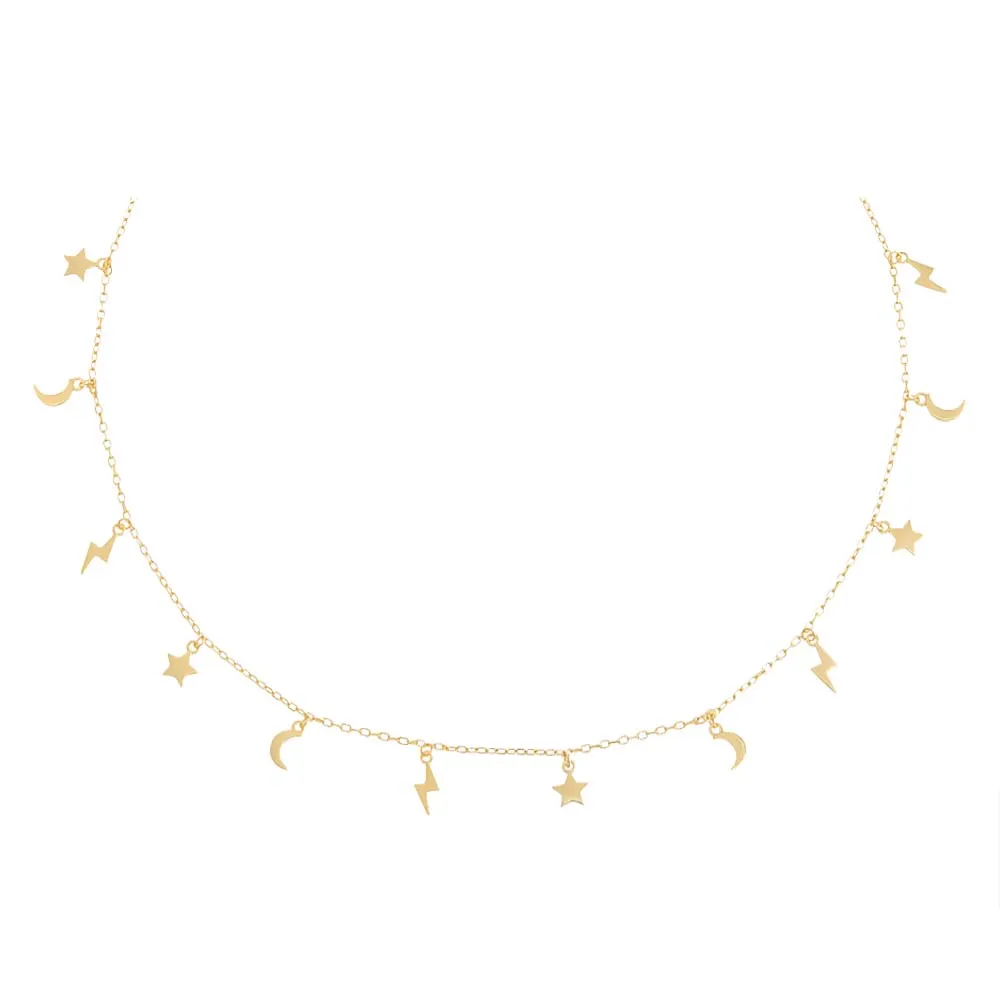 Solid Celestial Dangling Charm Choker sold by Adina Eden's