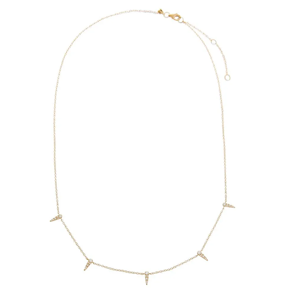 Diamond Pave Multi Spike Pendant Necklace 14K sold by Adina Eden's product image thumbnail 3