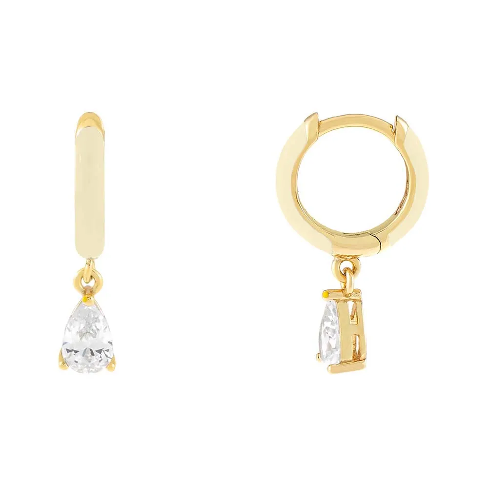 Neutral Enamel Teardrop Huggie Earring sold by Adina Eden's product image thumbnail 5