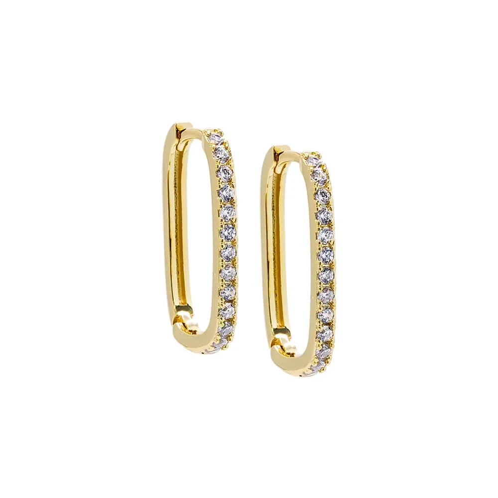 CZ U-Shape Huggie Earring sold by Adina Eden's product image thumbnail 3