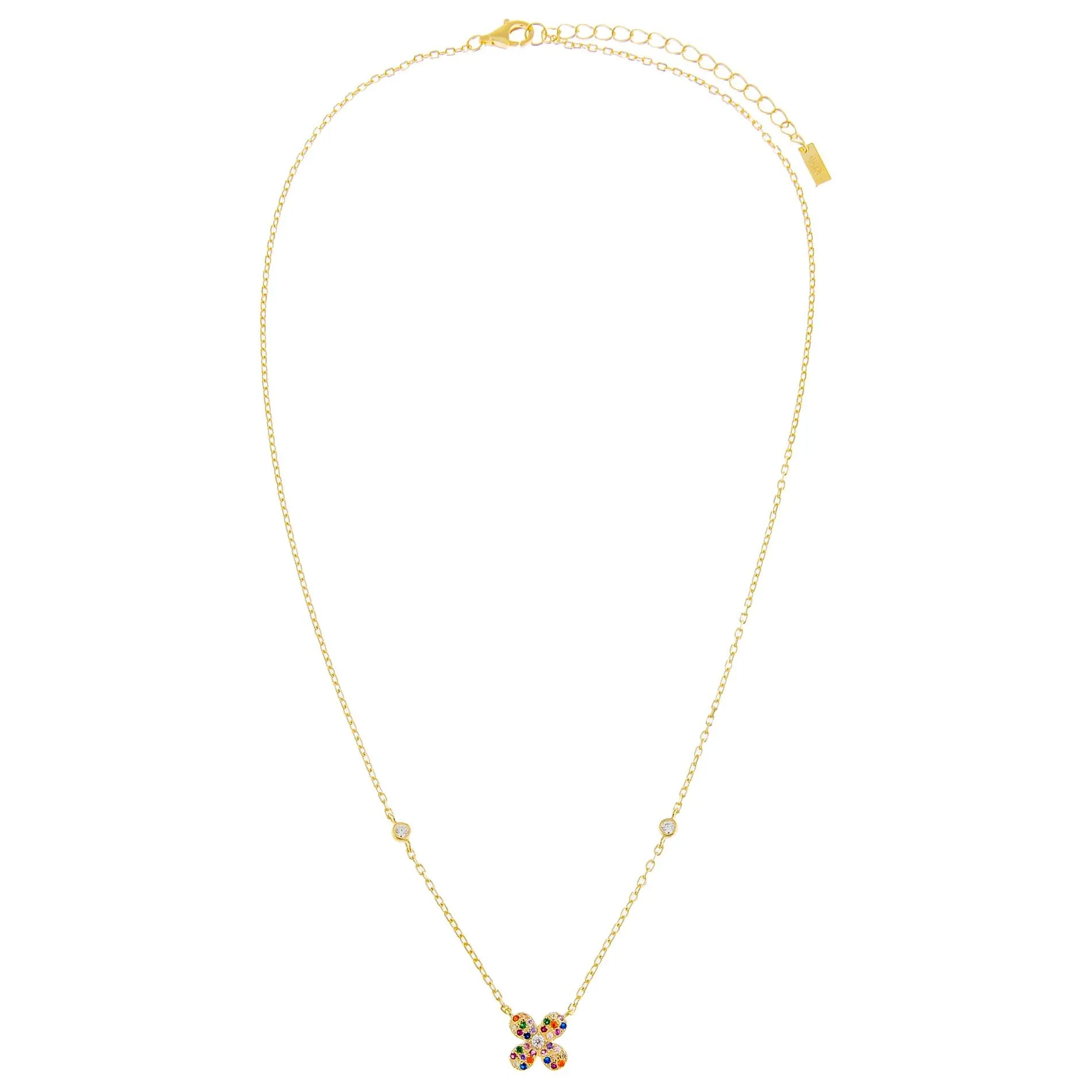 CZ Rainbow Flower Necklace sold by Adina Eden's product image thumbnail 3