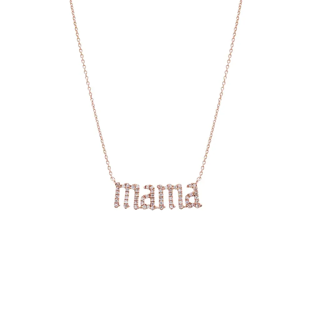 Diamond Pave Mama Nameplate Necklace 14K sold by Adina Eden's product image thumbnail 4