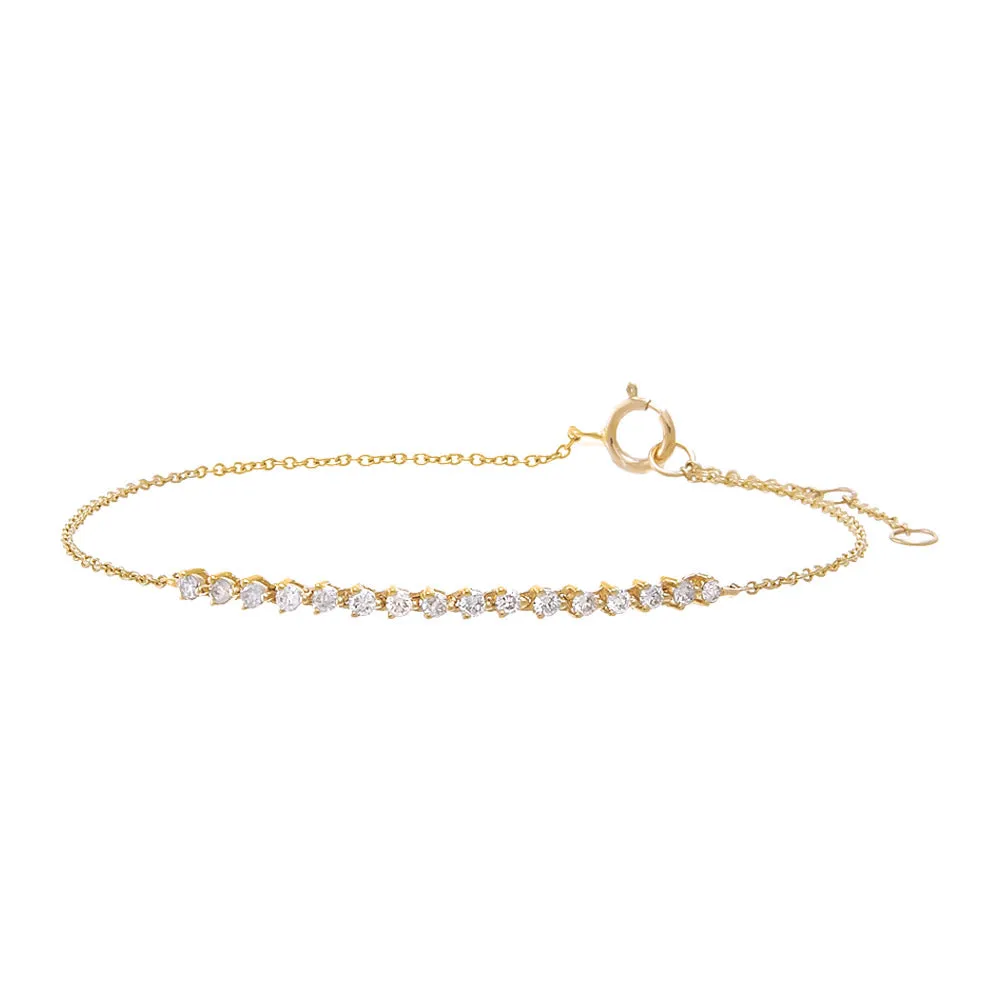 Diamond Mini Tennis Chain Bracelet 14K sold by Adina Eden's