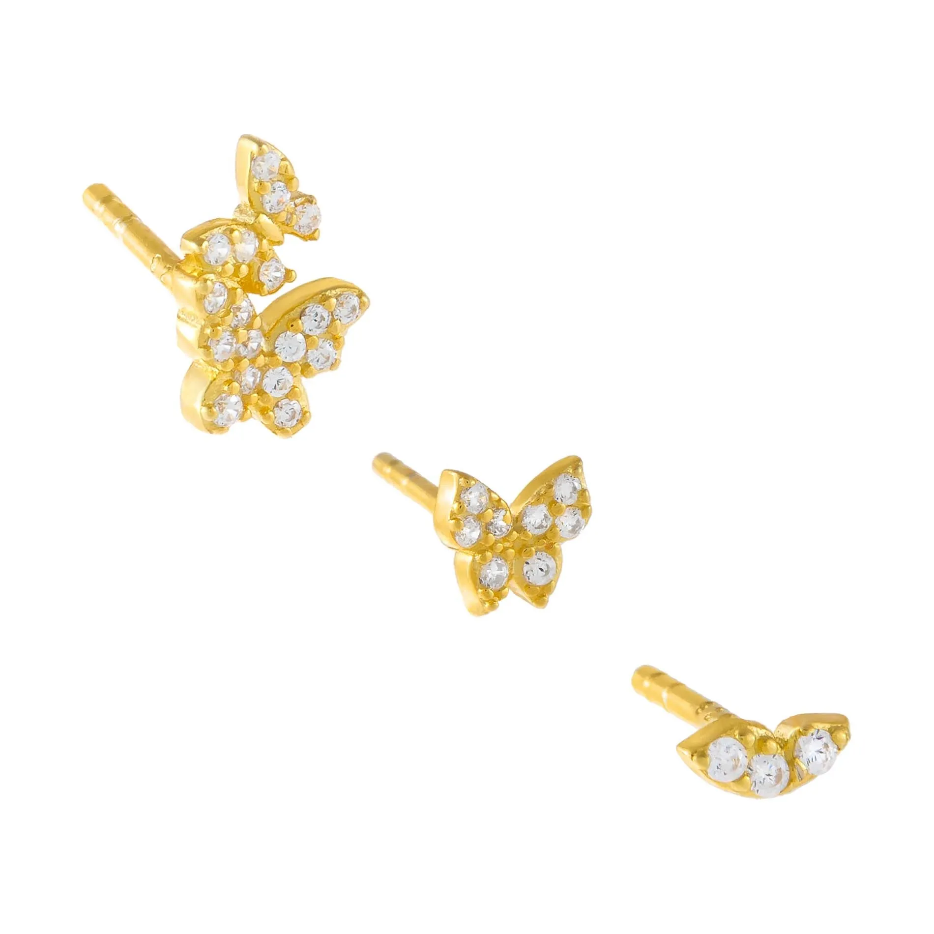 CZ Multi Shape Stud Earring Combo Set sold by Adina Eden's product image thumbnail 3