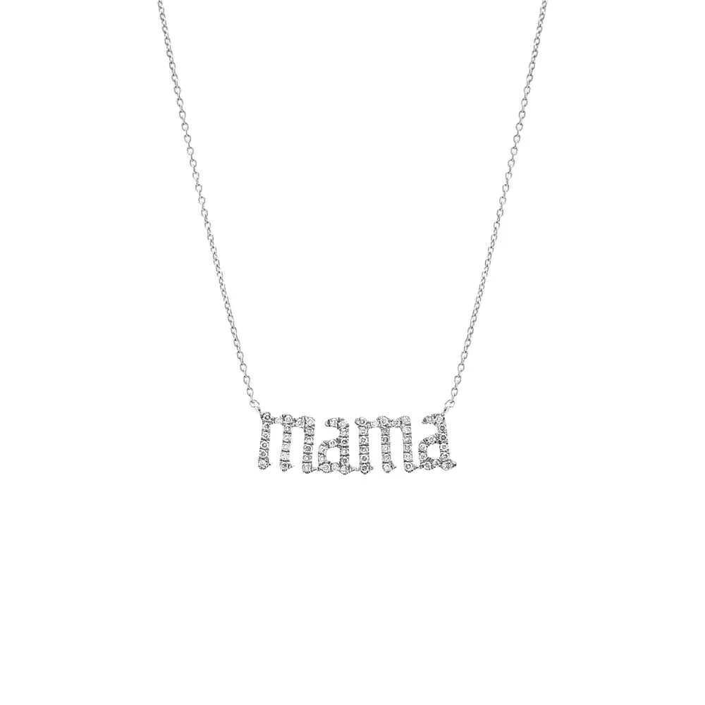 Diamond Pave Mama Nameplate Necklace 14K sold by Adina Eden's product image thumbnail 3