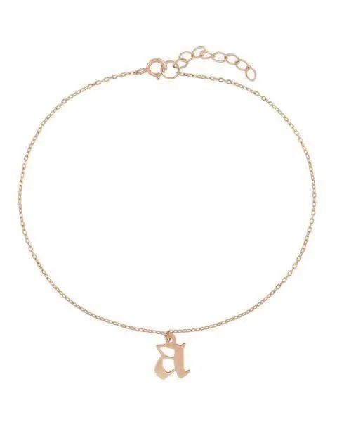 Gothic Initial Dangle Anklet sold by Adina Eden's product image thumbnail 4