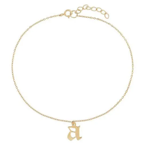 Gothic Initial Dangle Anklet sold by Adina Eden's