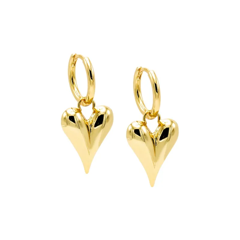 Solid Puffy Elongated Huggie Earring sold by Adina Eden's