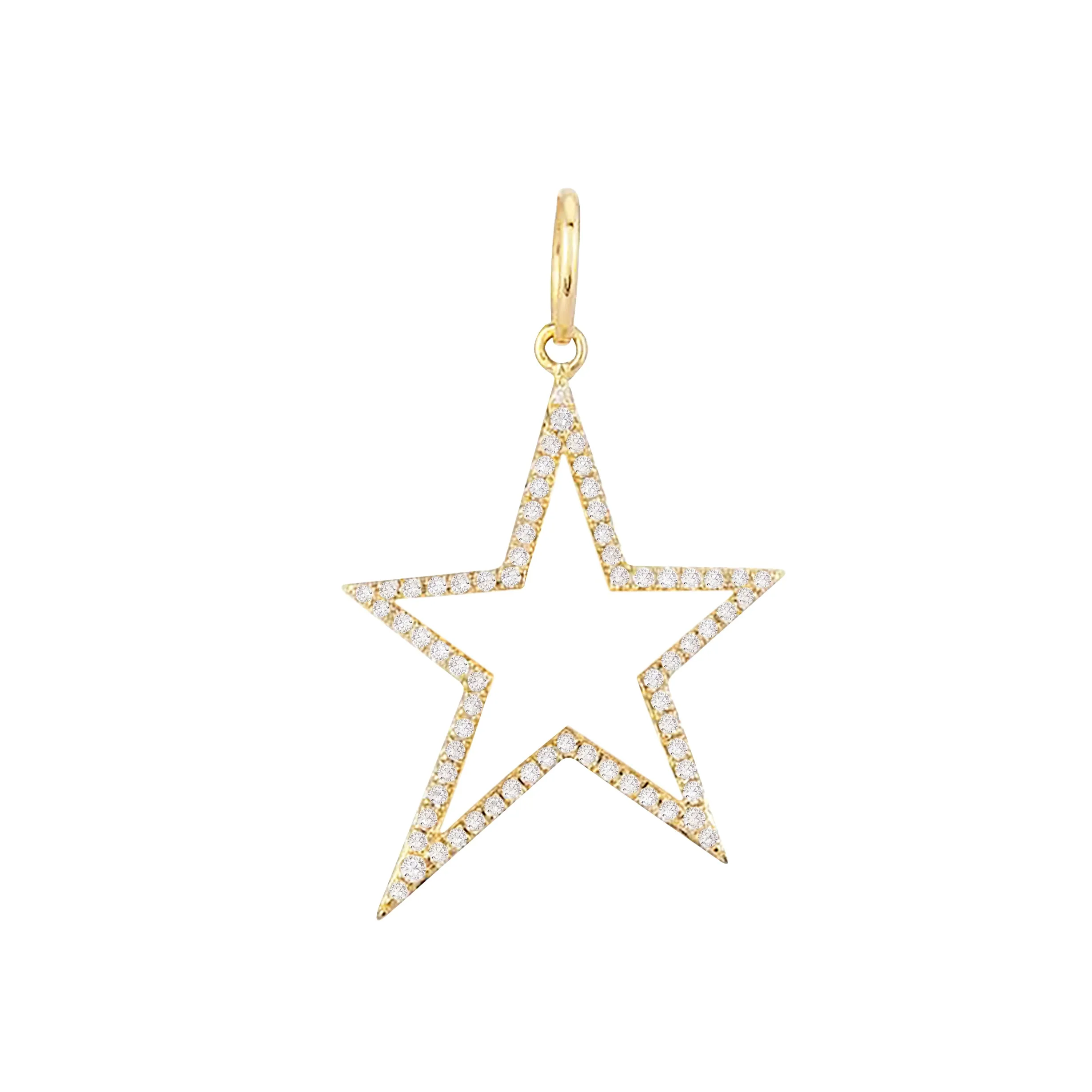 Diamond Open Star Charm 14K sold by Adina Eden's